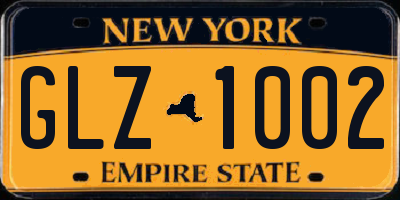 NY license plate GLZ1002