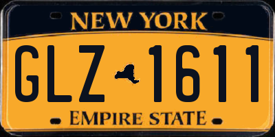 NY license plate GLZ1611