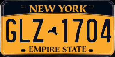 NY license plate GLZ1704