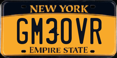 NY license plate GM3OVR