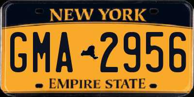 NY license plate GMA2956