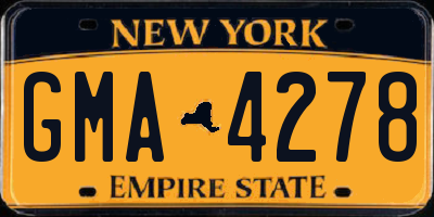 NY license plate GMA4278
