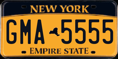 NY license plate GMA5555