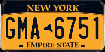 NY license plate GMA6751