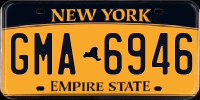 NY license plate GMA6946