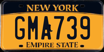 NY license plate GMA739