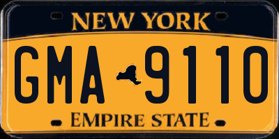 NY license plate GMA9110