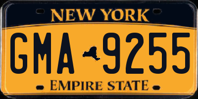 NY license plate GMA9255