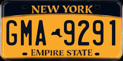 NY license plate GMA9291