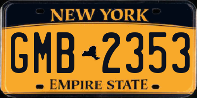 NY license plate GMB2353