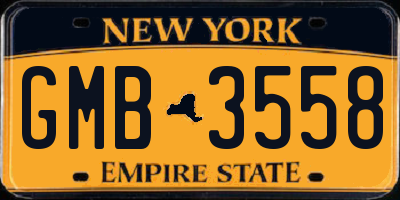NY license plate GMB3558