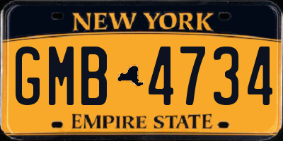 NY license plate GMB4734