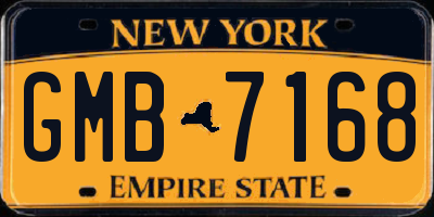 NY license plate GMB7168