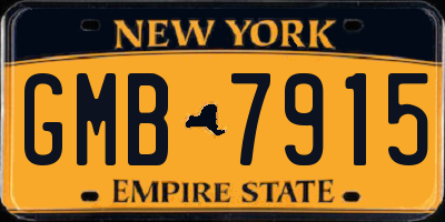 NY license plate GMB7915