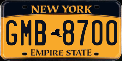 NY license plate GMB8700