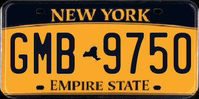 NY license plate GMB9750