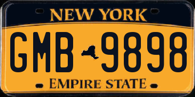 NY license plate GMB9898