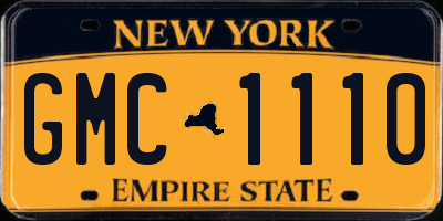 NY license plate GMC1110