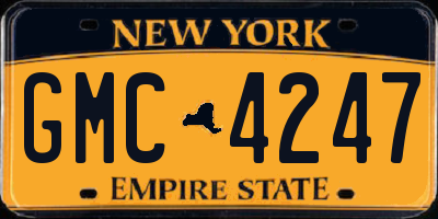 NY license plate GMC4247