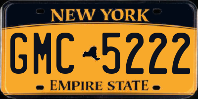 NY license plate GMC5222