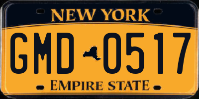 NY license plate GMD0517