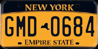 NY license plate GMD0684