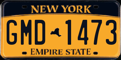 NY license plate GMD1473