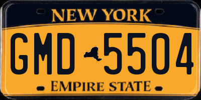 NY license plate GMD5504