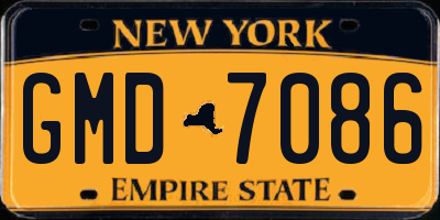 NY license plate GMD7086