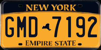 NY license plate GMD7192