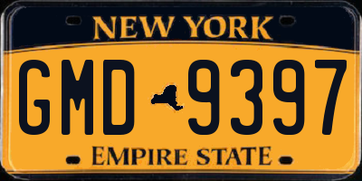 NY license plate GMD9397