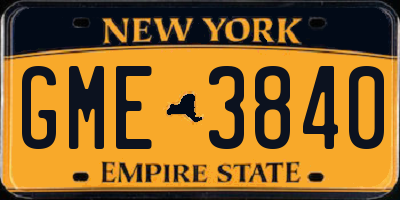 NY license plate GME3840