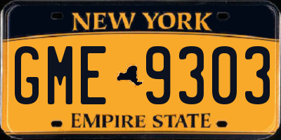 NY license plate GME9303