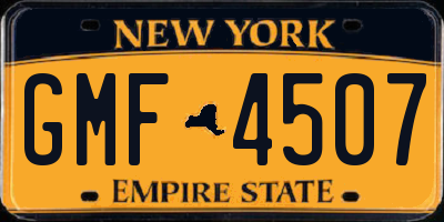 NY license plate GMF4507