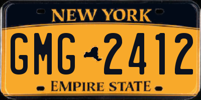 NY license plate GMG2412