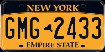 NY license plate GMG2433