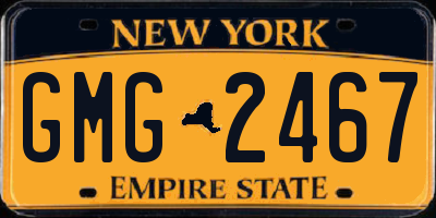 NY license plate GMG2467