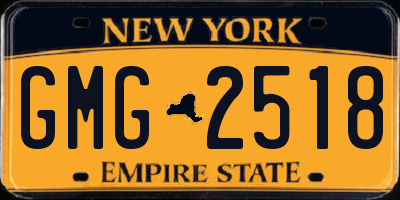 NY license plate GMG2518