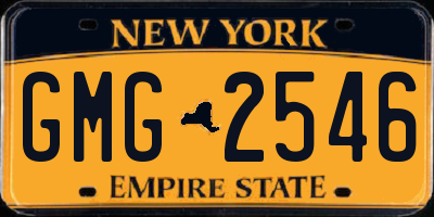 NY license plate GMG2546