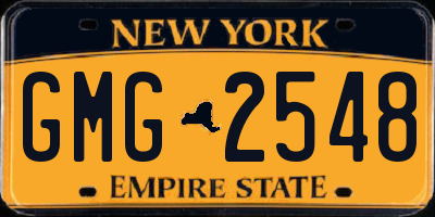 NY license plate GMG2548