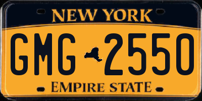 NY license plate GMG2550