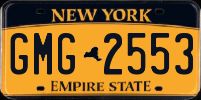 NY license plate GMG2553