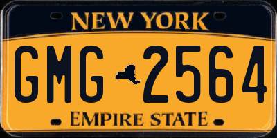 NY license plate GMG2564