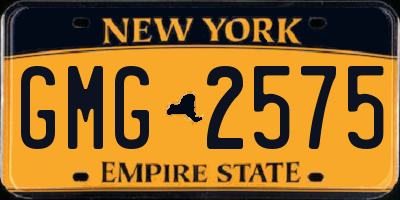 NY license plate GMG2575