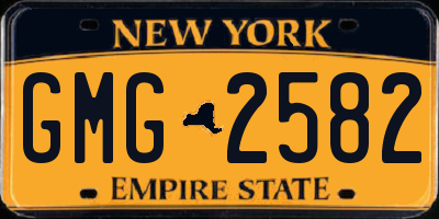 NY license plate GMG2582