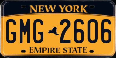 NY license plate GMG2606