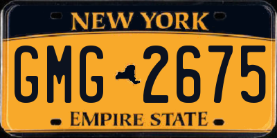 NY license plate GMG2675