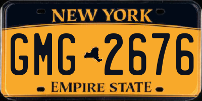 NY license plate GMG2676