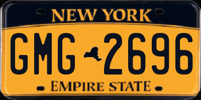 NY license plate GMG2696