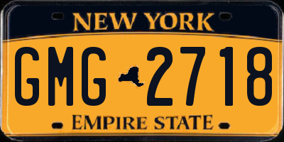 NY license plate GMG2718